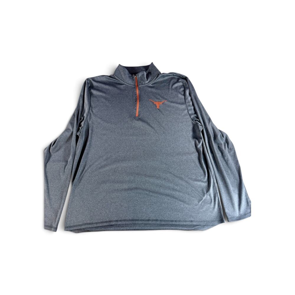Texas Longhorns Quarter Zip Pullover Men XL Gray Burnt Orange NCAA Performance